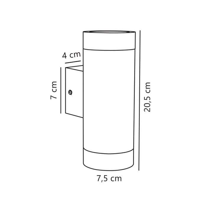 Nordlux Buitenwandlamp Tin Maxi Double, staal verzinkt