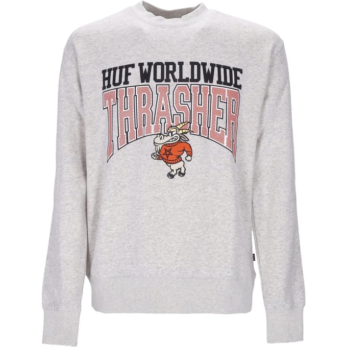 Candlestick Crewneck X Thrasher Athletic Heather-sweatshirt voor heren met ronde hals