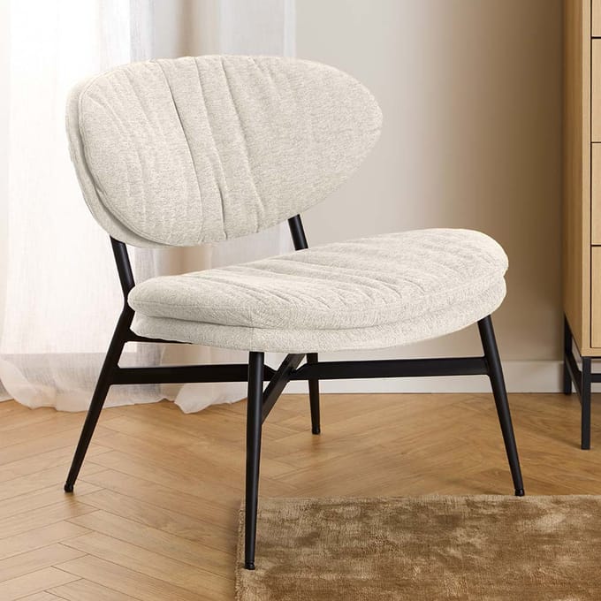 Smuk Chenille Fauteuil Miles Beige