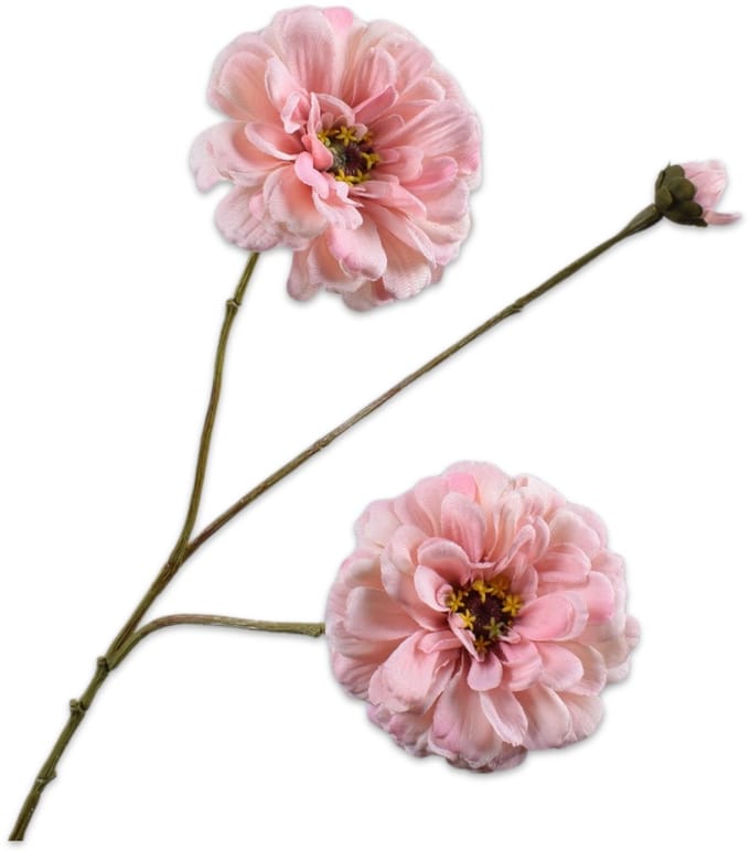 Silk-ka - Kunstbloem - zinnia - roze - H66 cm