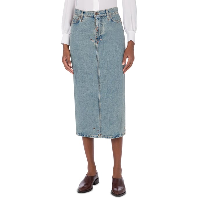 Moschino Blue Cotton Denim Skirt Blue Taglia: 46 | Minigonne Outlet | Donna | Blu