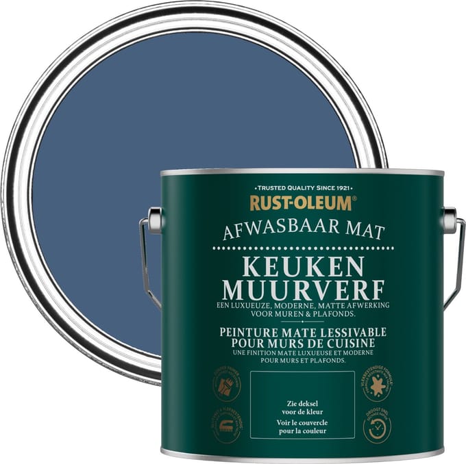 Rust-Oleum Donkerblauw Keuken muurverf - Inktblauw 2,5L