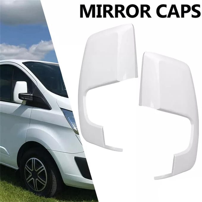Witte linker- en rechter buitenspiegelkappen voor Ford Transit Custom gray