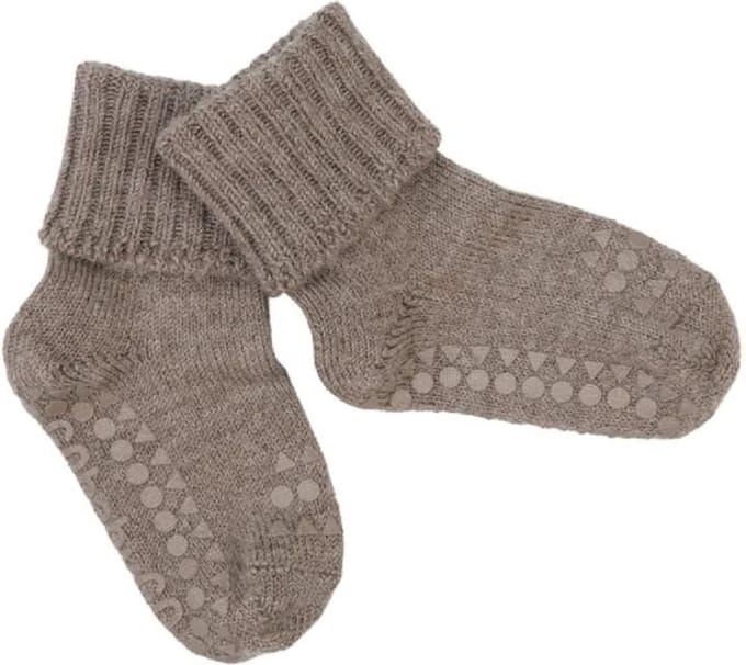 GoBabyGo - Alpaca Wollen Baby Sokken - 6-12 maanden - Walnut