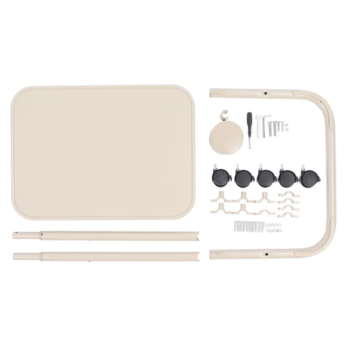 Table de chevet inclinable et pliable, réglable en hauteur sur 3 niveaux, beige white
