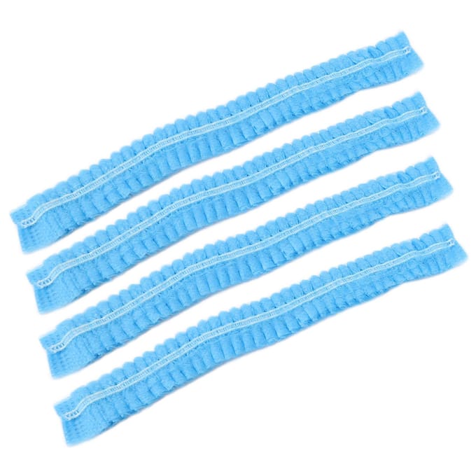 100 stuks Niet-geweven Wegwerp Netmuts Ademend Rekbaar Schoonheidssalon Douche Badmuts blue