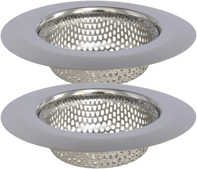 Gerimport gootsteen zeefje DIA - D9 cm - zilver - metaal - wasbak - keukenaccessoires