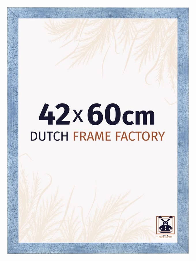 Fotolijst 42x60 cm - MDF - Helder Blauw Geveegd - Praag