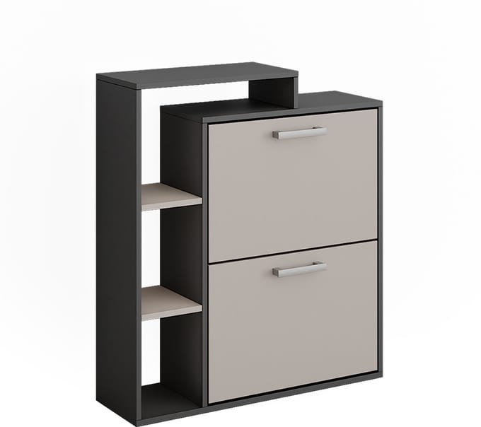 Vicco Orlando Schoenenkast – 80 x 90 cm Antraciet/grijs