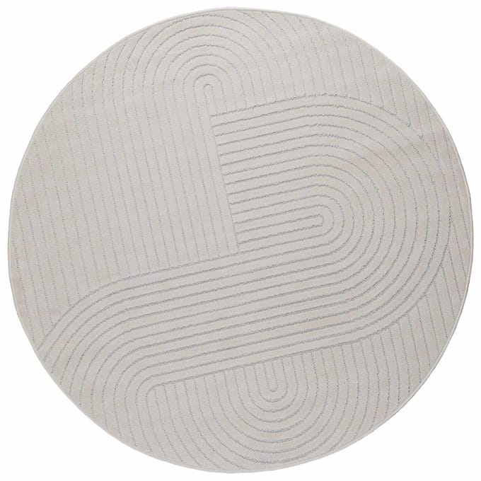 vidaXL - Binnen- - en - buitenkleed - PALMERAS - Crème - Ø - 200 - CM - Polyester