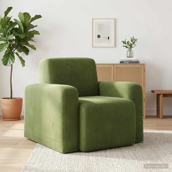 vidaXL - Fauteuil - Lichtgroen - fluweel