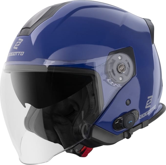 Bogotto H586 BT Solid Blauw Bluetooth Jethelm - Helm