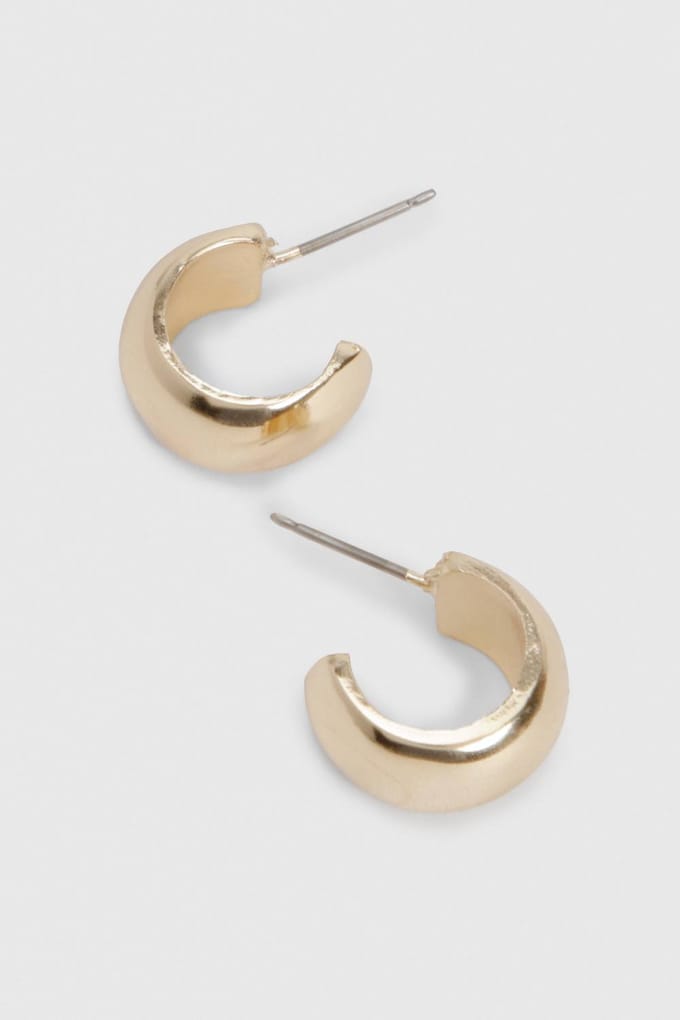boohoo Dames Gouden mini-hoepeloorbellen