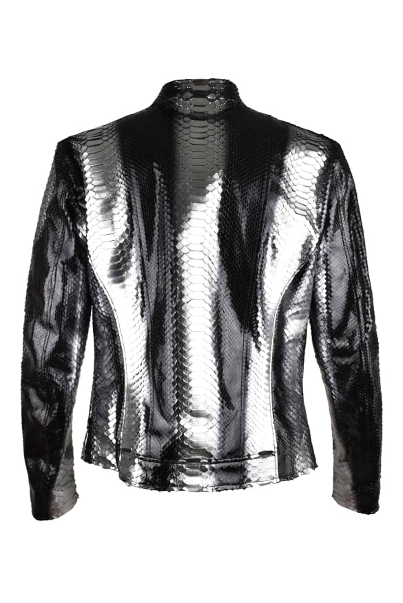 Philipp Plein Leren jas Zilver