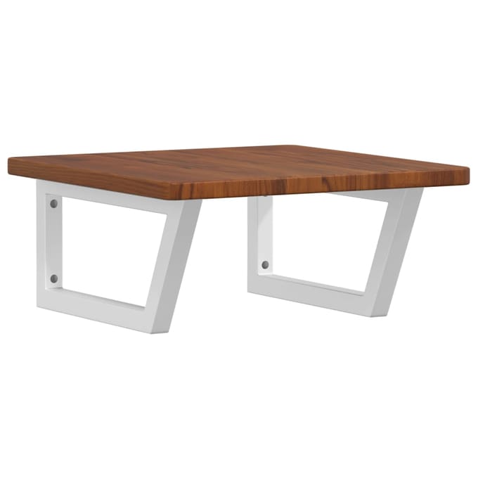 vidaXL - Badkamer - wandschap - staal - en - massief - eikenhout
