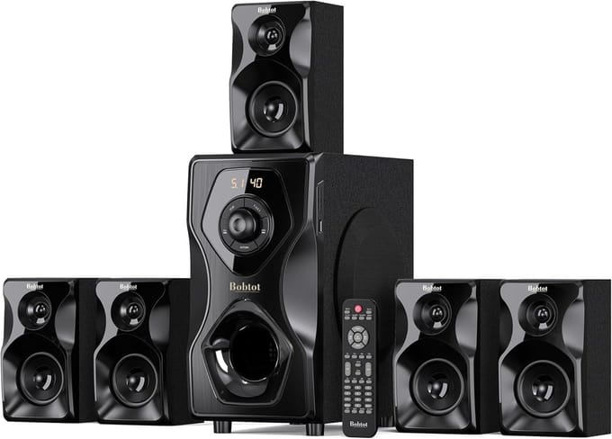 Surround Sound Thuisbioscoopsysteem 5.1/2.1 met Krachtige Subwoofer en Bluetooth
