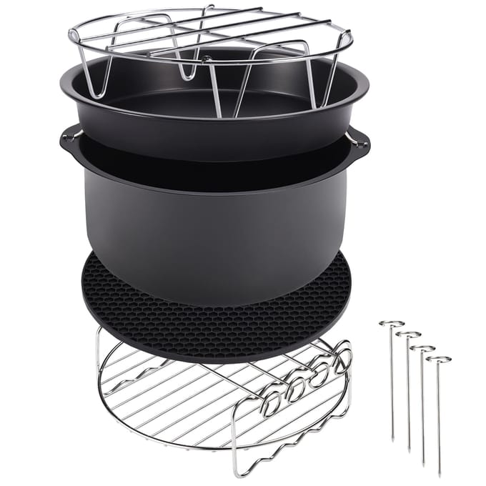 Monzana Heteluchtfriteuse Accessoires - Set 9-delig Metaal – Zwart