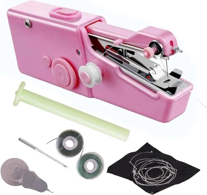 Handnaaimachine - Mini Naaimachine - Kleding Repareren - Draagbaar Ontwerp - 20.5 cm - Roze