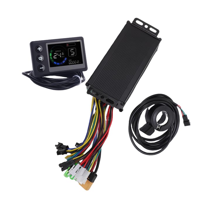 36V 48V Elektrische Fiets Controller Kit 22A 3 Modi Sinus Controller S869 LCD Display Paneel 130X Duimgas black
