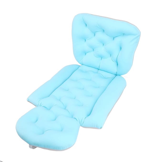 Volledig Lichaamsbadkussen Antislip Sneldrogend Neksteun Badkuipkussen met Zuignap Blauw blue