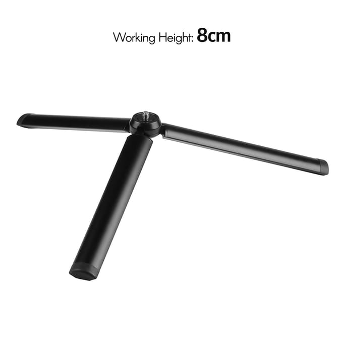 Aluminium Videotafel Statief 8cm met Universele 1/4-inch Interface voor DSLR SLR Camera Stabilisator zwart