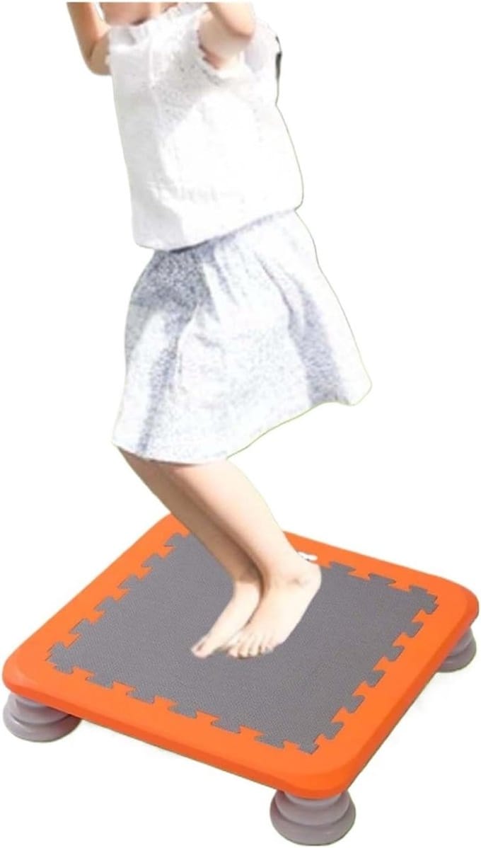 Mini Trampoline - Springkussen - Fitness Thuis - Opblaasbaar Ontwerp - 65x65x12.5 cm - Oranje