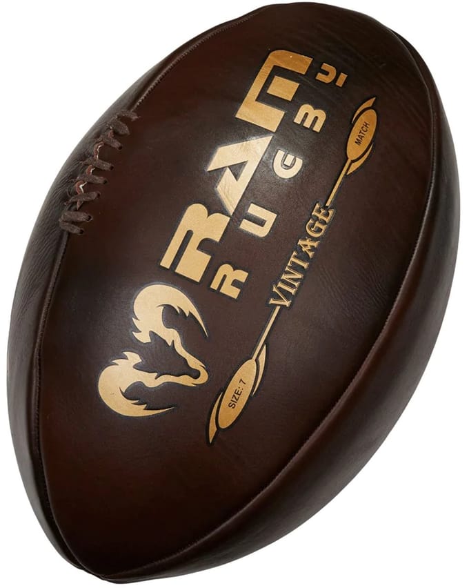 RAM - Vintage rugbybal - Retro style - Donker bruin - Maat 5