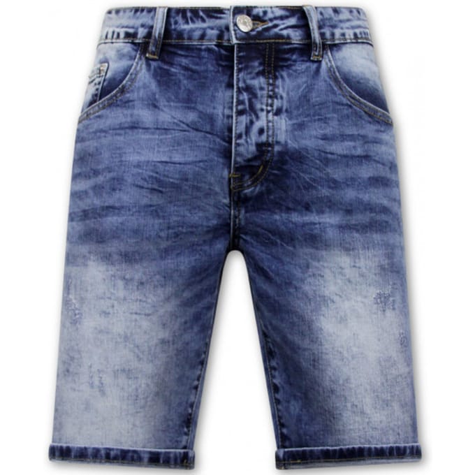 Korte Spijkerbroek Heren Stretch - Denim Short - Blauw