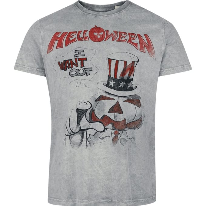 Helloween T-shirt - I Want Out - S tot 4XL - voor Mannen - grijs