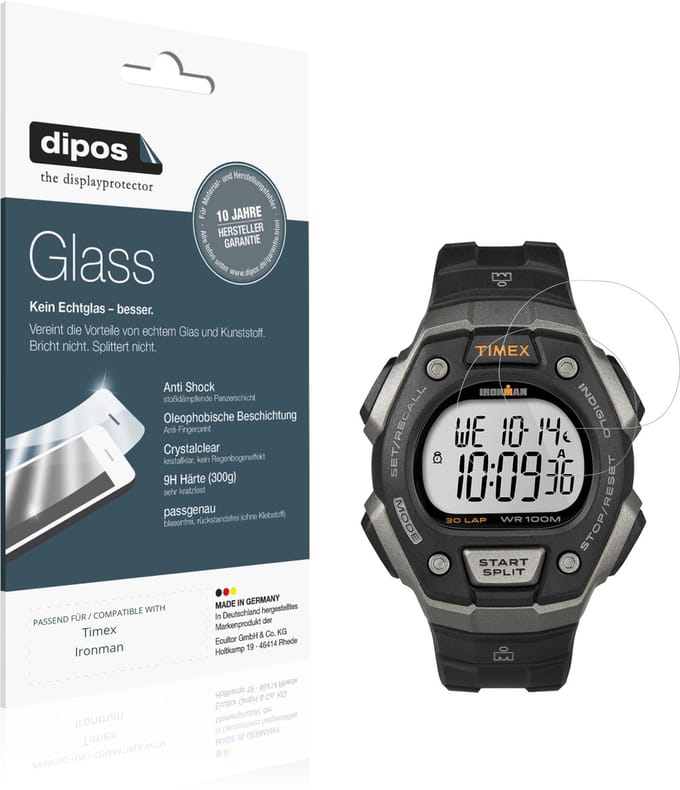 dipos – 2x Pantserfolie geschikt voor Timex Ironman | 9H Screenprotector