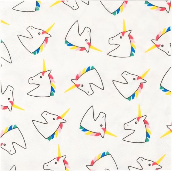 Papieren servetten unicorn