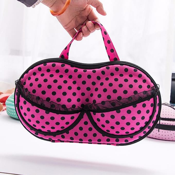Boîte de rangement de lingerie portable étanche pour sous-vêtements et soutiens-gorge pour femmes rouge