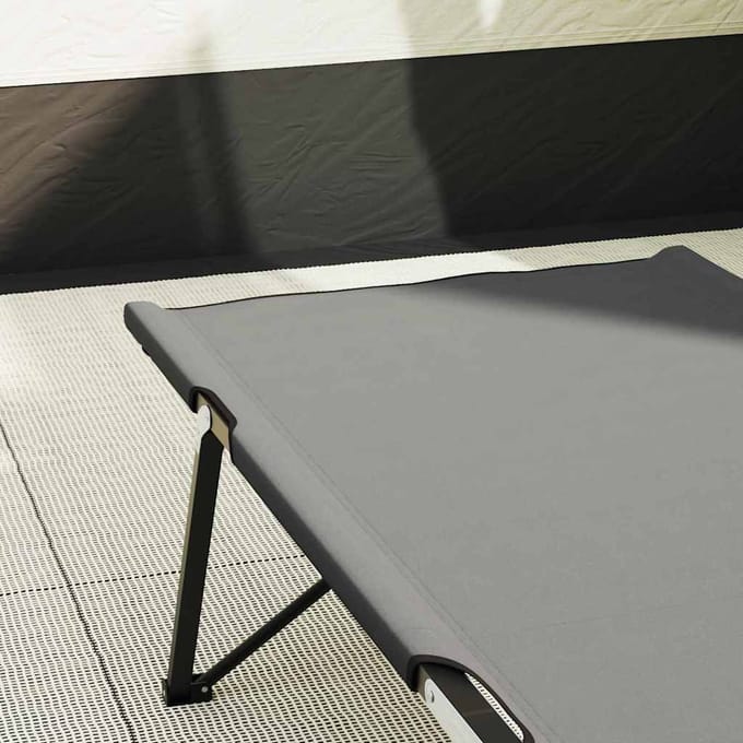 vidaXL - Opvouwbaar - Campingbed - 2 - st - Grijs - 206 - x - 76 - x - 74 - cm