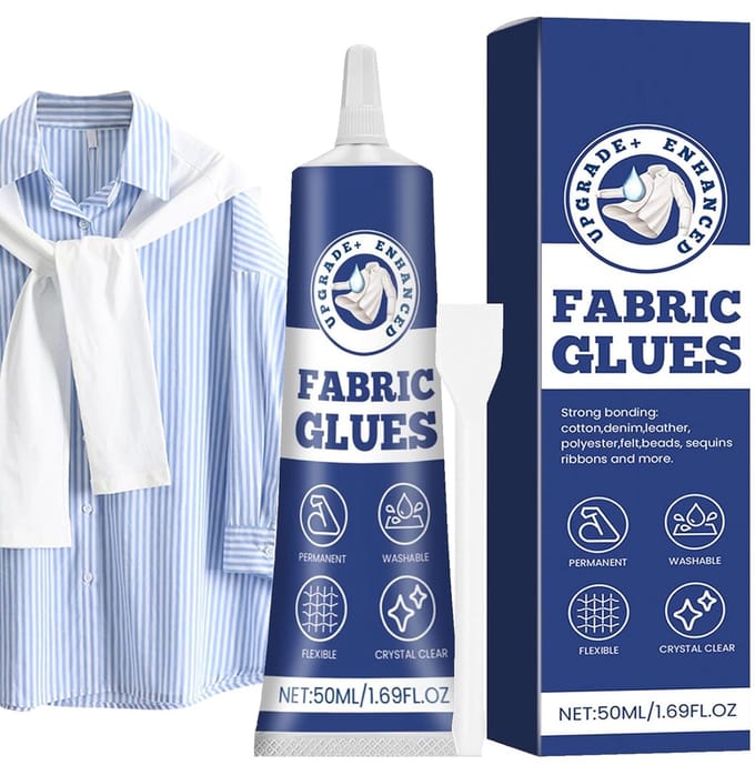 Textiel Lijm - Stof Lijm - Repareren Kleding - Sneldrogend Transparant - 50 ml - Transparant