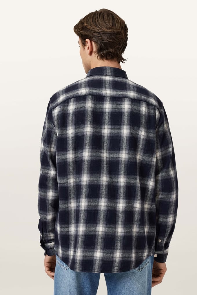 AllSaints Haven Check Ls Shirt Azzurra Blue Taglia: M | Camicie Casual Outlet | Uomo | Blu