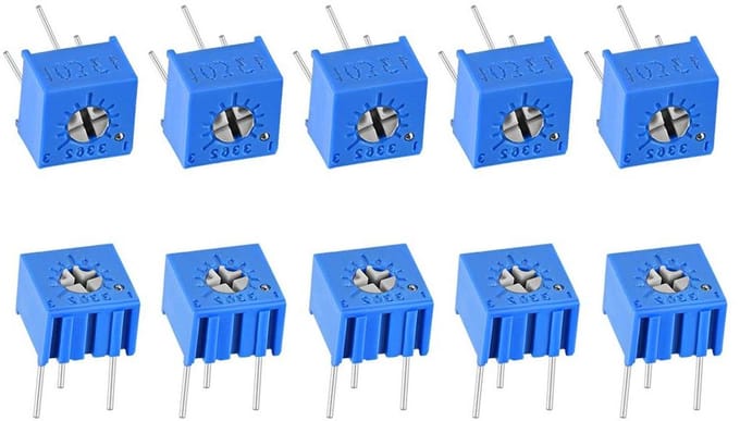 Trimpotentiometer Bovenverstelbaar - Variabele Weerstand - Elektronische Projecten - 10K Ohm - 7x7x11 mm - Blauw
