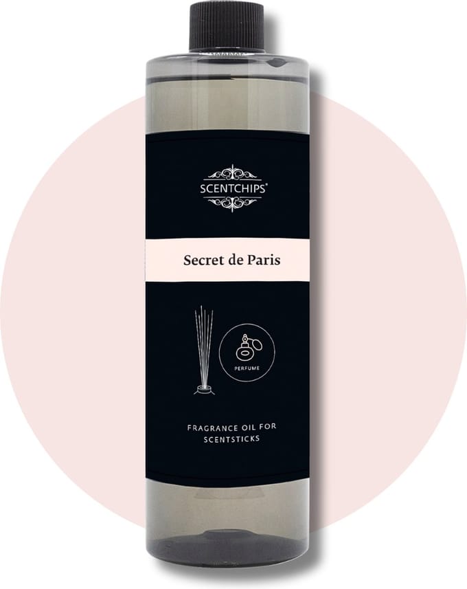Scentchips® Geurstokjes Navulling - Secret de Paris - Geurverspreider - Luchtverfrisser - Huisparfum - 400ml