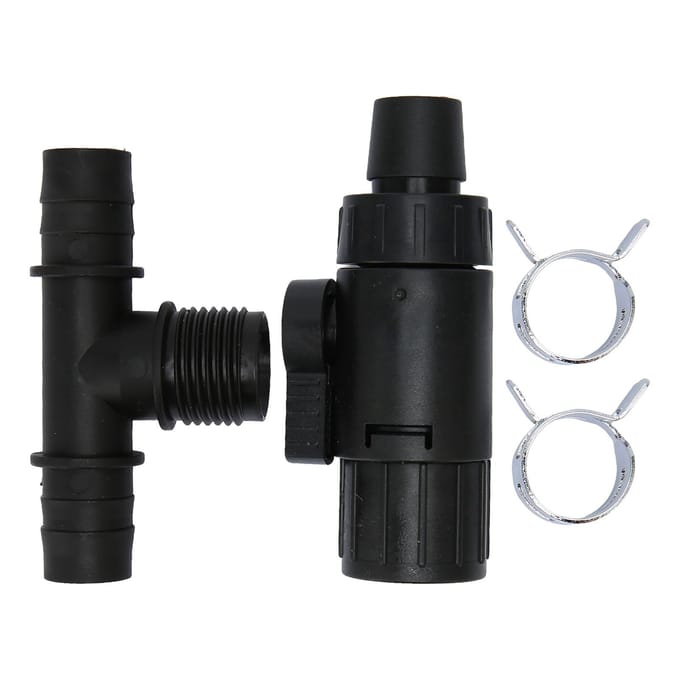 Adaptateur de Robinet Changeur d'Eau d'Aquarium 3 Voies Connecteurs Embouts de Robinet d'Aquarium Changeur d'Eau 16mm / 0.6in black