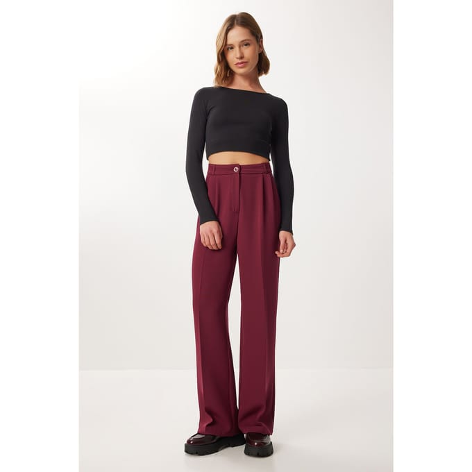 Hoge Taille Plissé Palazzo Broek