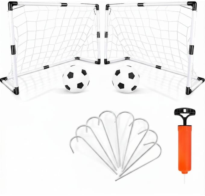 KAD® Voetbaldoeltjes Set Van 2 - Voetbal - Voetbaldoelen - Wit - ‎48cm x 92cm x 61cm