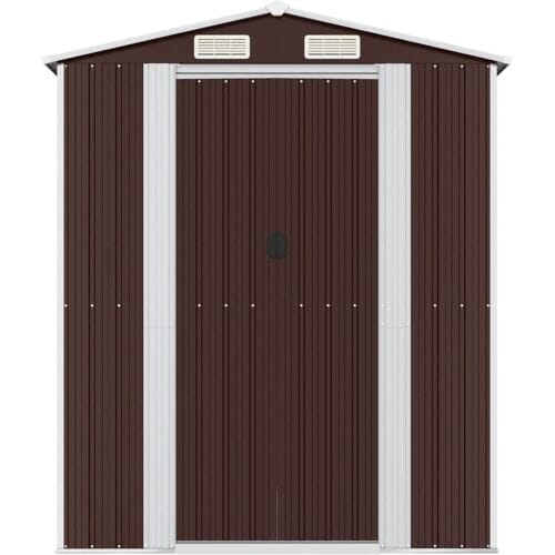 vidaXL - Tuinschuur - 192x191x223 - cm - gegalvaniseerd - staal - donkerbruin