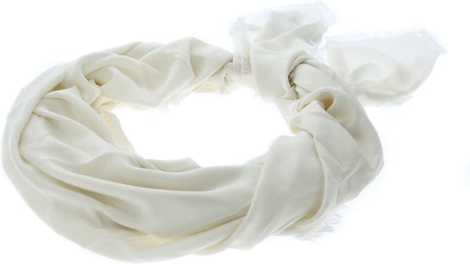 GUESS Sjaal Geva Kefiah White Logo Wit