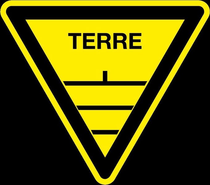 Waarschuwingsbord terre - kunststof 400 mm