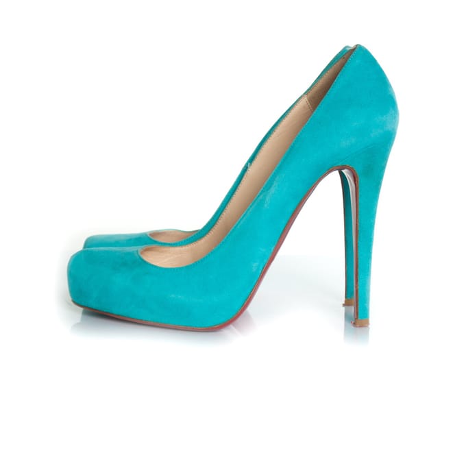 Turquoise suède pumps