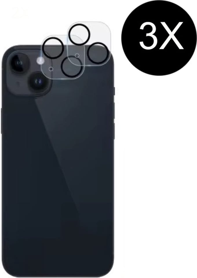 TG Techgrip - 3 Stuks Camera Lens Screenprotector geschikt voor iPhone 14 Plus - 9H Camera Screen Protector Tempered Glass Geschikt voor iPhone 14Plus Camera Protector