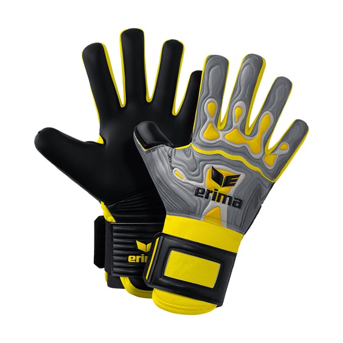 Erima Flex-Ray Hardground Keepershandschoenen Kinderen - Grijs / Geel | Maat: 4