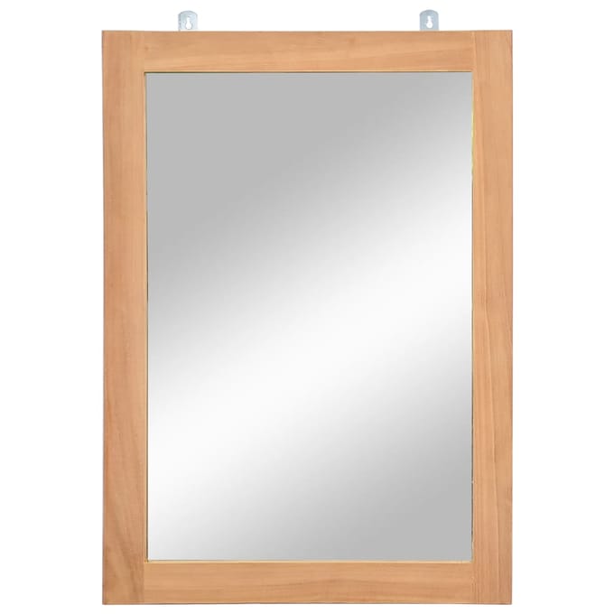 vidaXL - Wandspiegel - 50x70 - cm - massief - teakhout