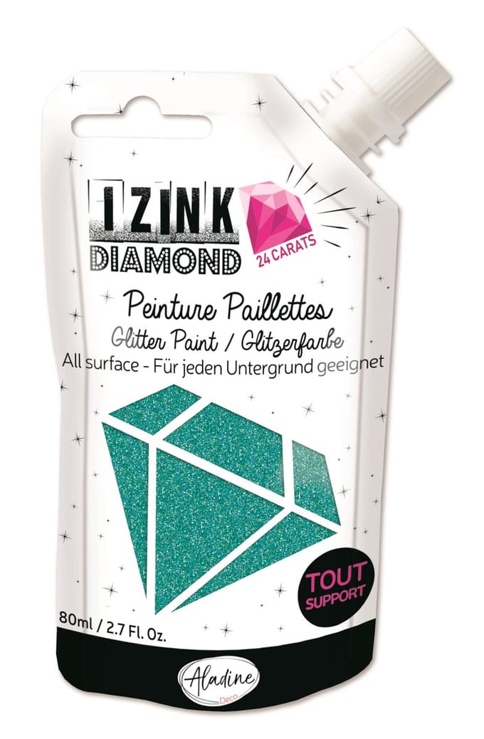 Turquoise 24 karaat Glitterverf Izink Diamond