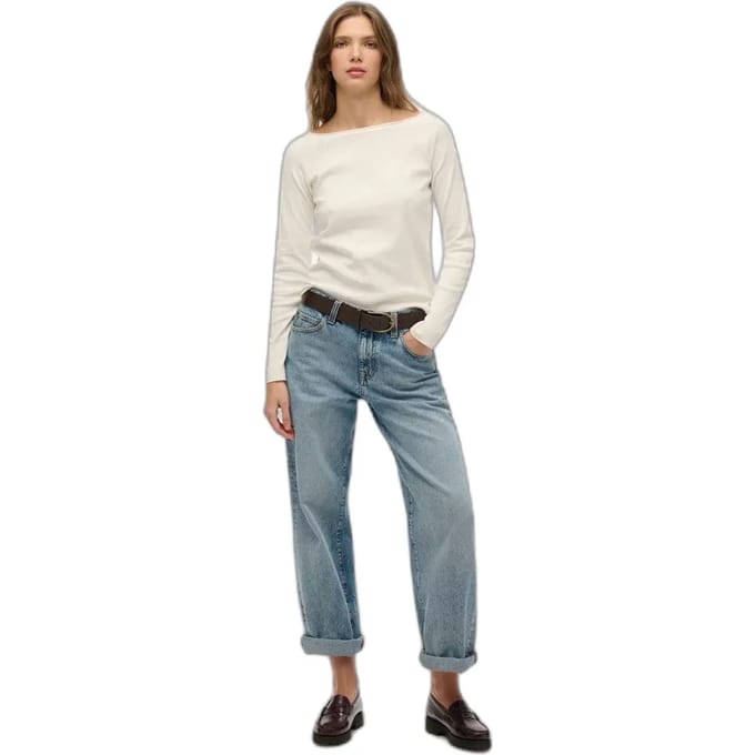 T-shirt met off-shoulder lange mouwen voor dames Superdry Bardot