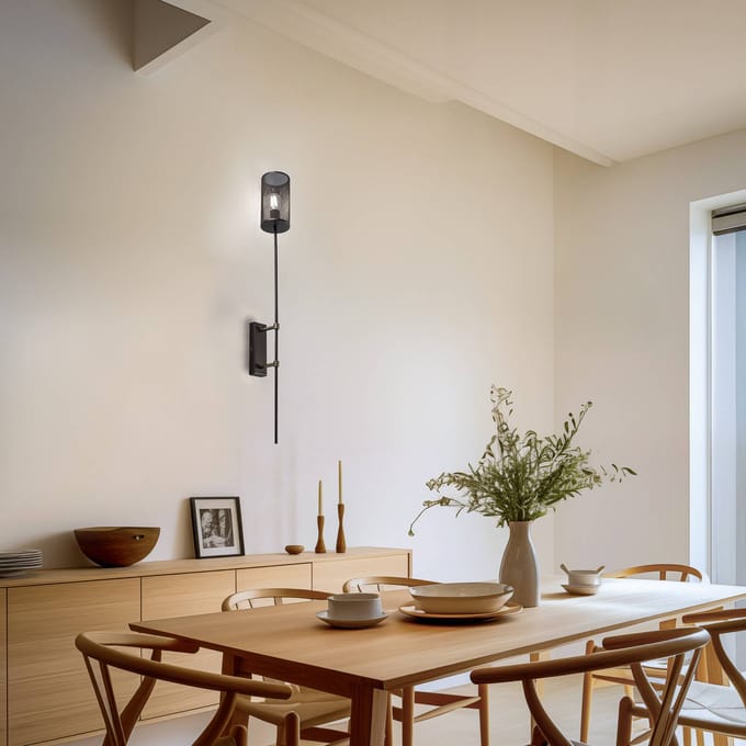 Luminex Wandlamp Wall, titaniumkleurig, hoogte 100 cm, staal